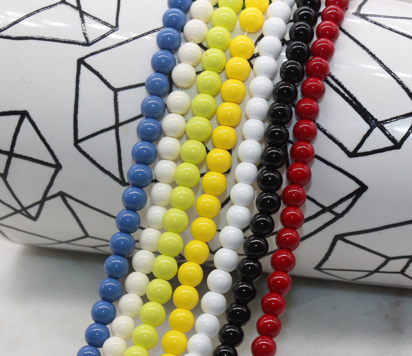 6mm multicolor round glass beads, glass beads for jewelry making image 5