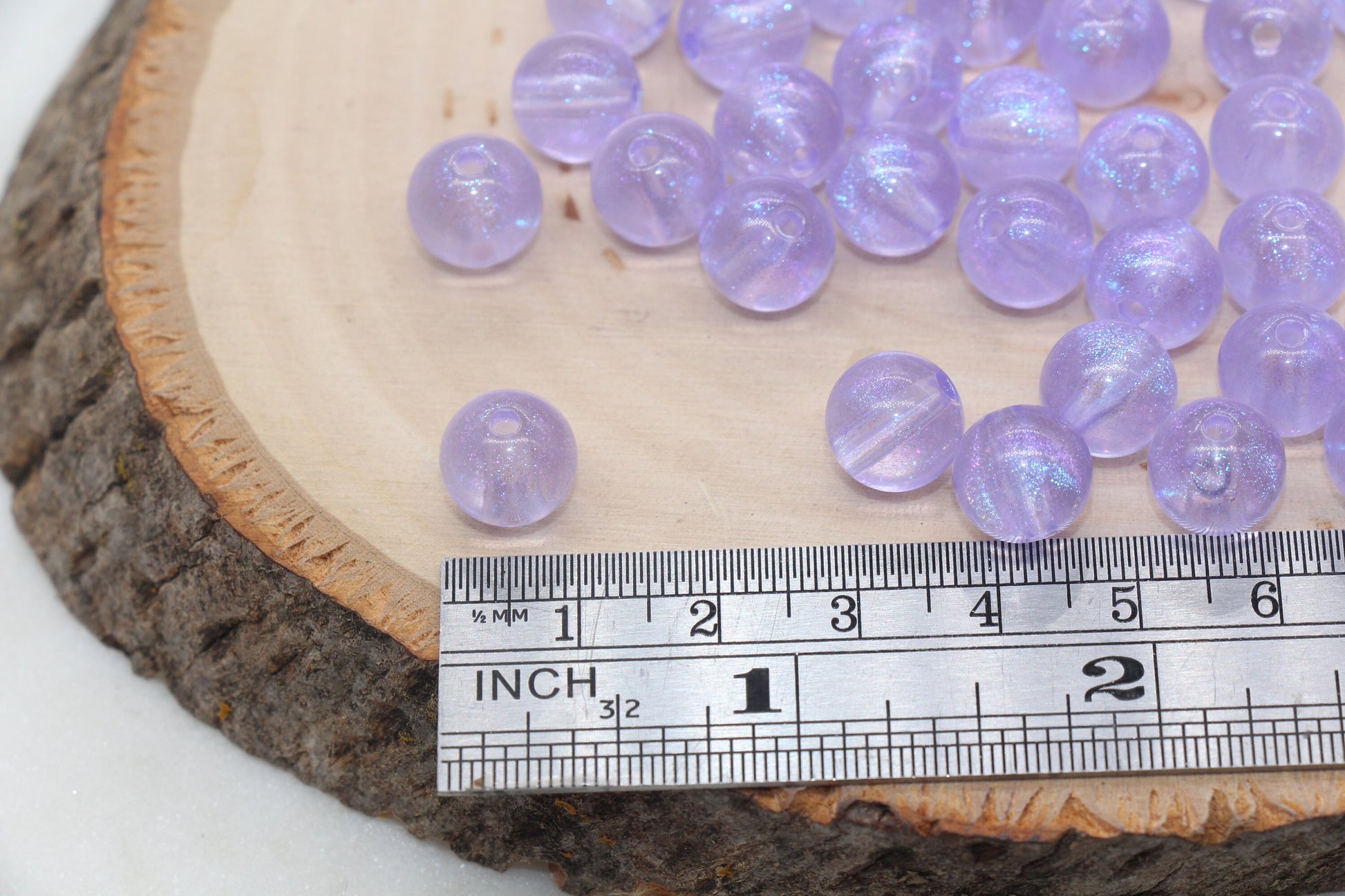 10mm Purple Glitter Round Beads, Iridescent Acrylic Gumball Beads, Translucent Round Spacer Beads, Bubblegum Beads, Plastic Round Bead #2859