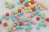 Letter A Round Beads, Individual Letter Beads, Multicolor Round Alphabet Letter Beads, Gold Letter Beads, Round Name Beads, Size 7mm