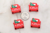Christmas Truck Silicone Beads, Merry Christmas Silicone Beads, Christmas Red Truck Chunky Beads, Silicone Loose Beads, Focal Beads #374