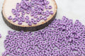 7mm Lavender Acrylic Heart Letter Beads