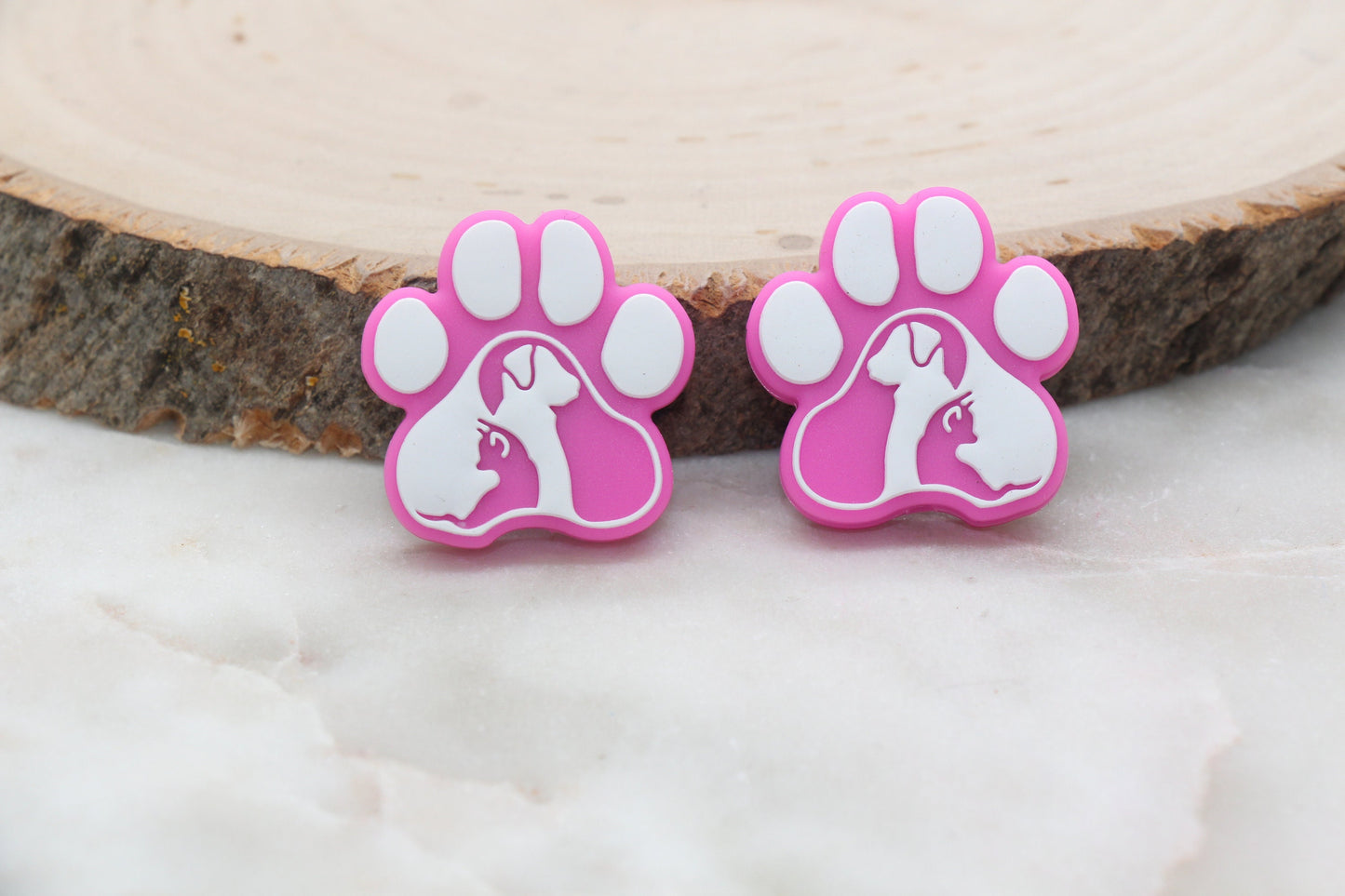 Dog paw silicone beads