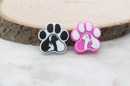 Dog paw silicone beads