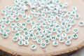 7mm Green Acrylic Letter Beads #130