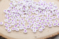 7mm Purple Acrylic Letter Beads #68