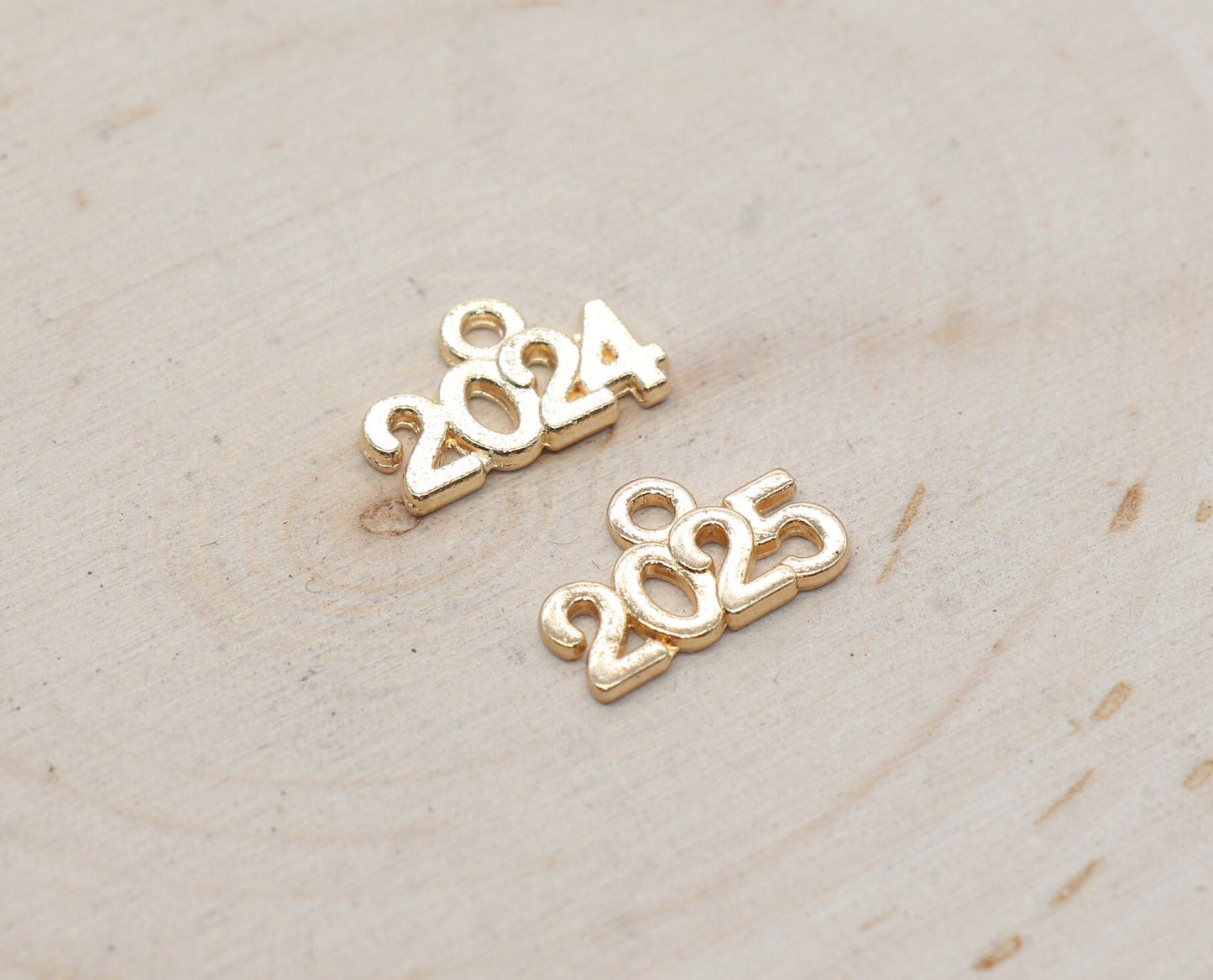 Year 2024 Charms, 2025 Charms, New Year Charms, Graduation Charms, Available in Silver, Rose Gold, Gold, Antique Gold, Bronze.