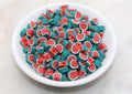 9mm watermelon polymer clay beads, fruit clay charms for bracelets 2