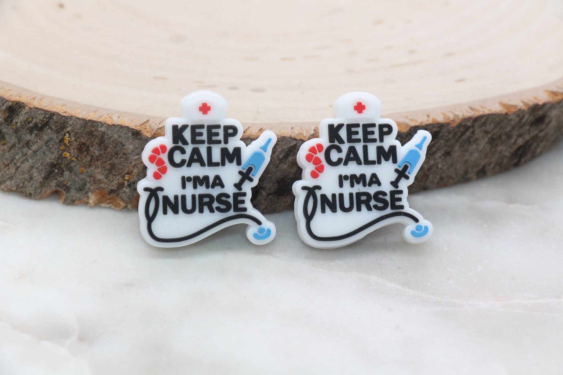 Keep Calm I'm a Nurse Silicone Beads, Nurse Focal Beads, Silicone Loose Beads, Bead for Pens, Beadable Pens #421