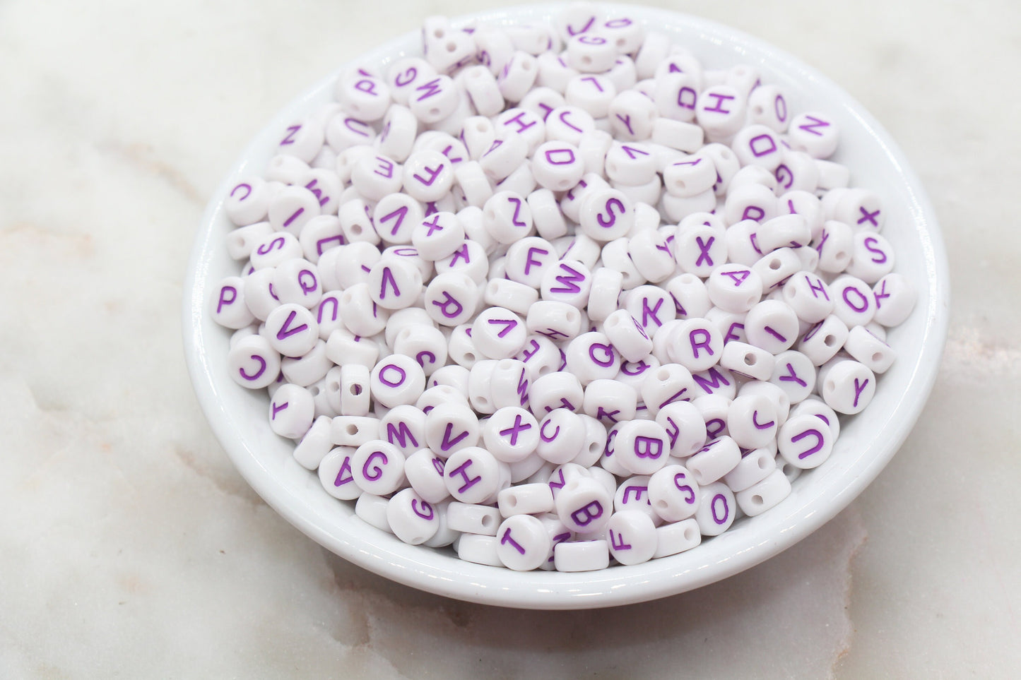 alphabet beads, letter beads, bead for bracelets, name beads, purple letter beads