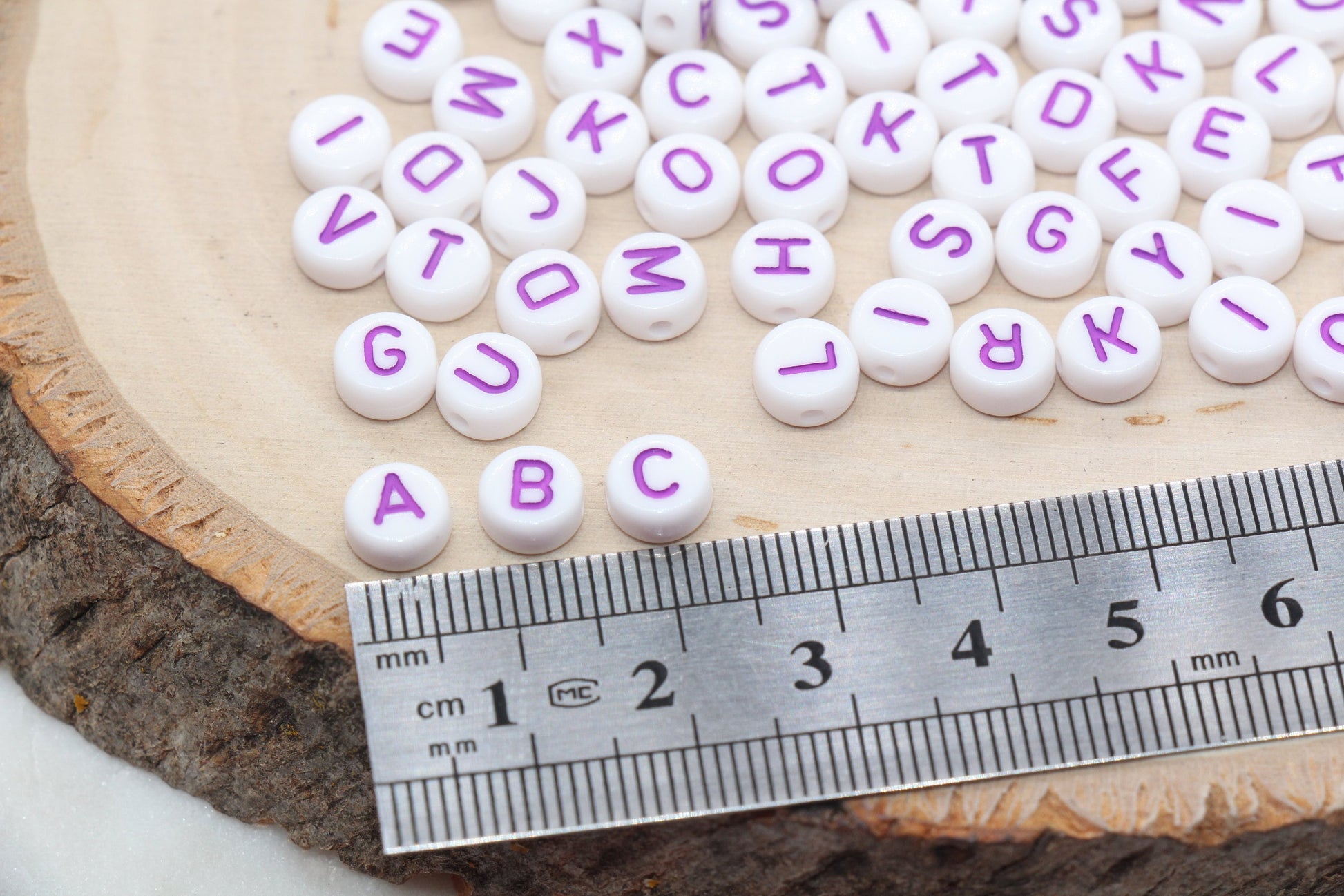 alphabet beads, letter beads, bead for bracelets, name beads, purple letter beads