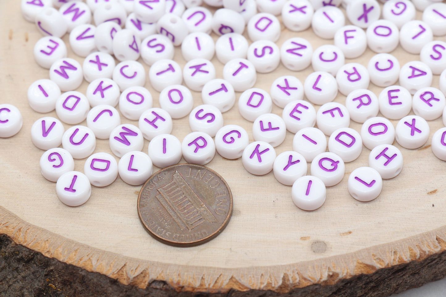 alphabet beads, letter beads, bead for bracelets, name beads, purple letter beads