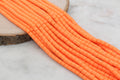 6mm neon orange chunky heishi beads for bracelets and DIY jewelry