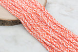 6mm Orange Speckled Heishi Beads, Dotted Polymer Clay Disc Beads, African Disc Beads, Bracelet Beads, Full Strand #665