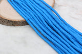 6mm Blue Heishi Beads, Polymer Clay Disc Beads, African Disc Beads, Vinyl Heishi, Bracelet Clay Beads, Full Strand #679