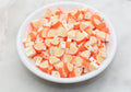 8mm orange polymer clay beads, fruit clay charms for bracelets