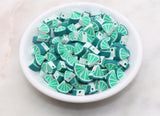 Lime Polymer Clay Beads, Triangle Shape Lime Beads, Sliced Lime Beads, Bead for Bracelets, Jewelry Beads #439