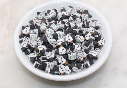 Kawaii Kitty Polymer Clay Beads, Kitty Cat Clay Beads, Round Clay Beads, Jewelry Beads, Beads for Bracelet #446