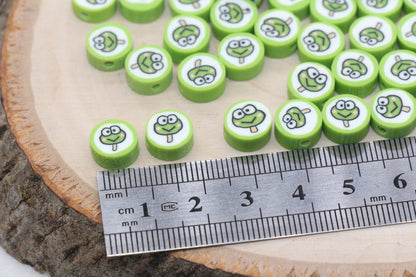 Green Frog Popsicle Polymer Clay Beads, Kawaii Frog Clay Beads, Jewelry Beads, Bead for Bracelet #447