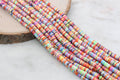 6mm shimmer mix color shiny multicolor heishi beads for bracelets and DIY jewelry