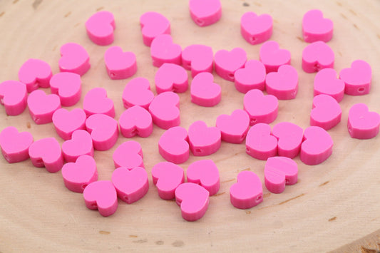 Pink Heart Polymer Clay Beads, Valentines Day Heart Shape Clay Round Beads, Loose Beads, Jewelry Beads, Beads for Bracelet #449