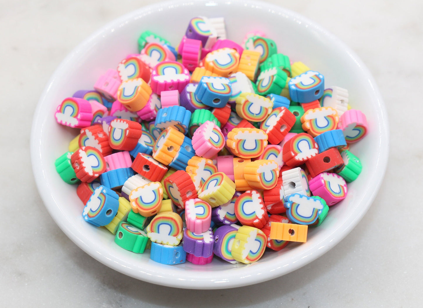 Assorted Rainbow and Cloud Polymer Clay Beads, Mix Color Rainbow Beads, Cloud Beads, Jewelry Beads, Beads for Bracelet #456