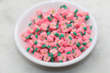 Pink Apple Polymer Clay Beads, Fruit Cane Beads, Red Apple Clay Beads, Sliced Apple Beads, Jewelry Beads, Bracelet Beads #458
