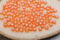 7mm Orange Acrylic Letter Beads #3161