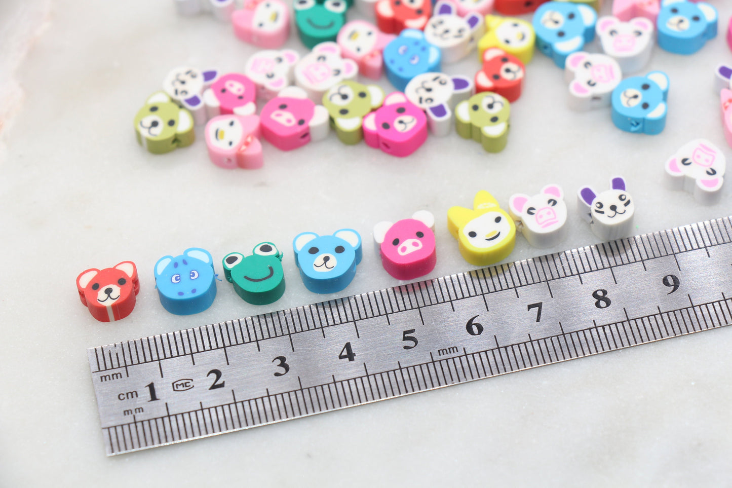 Mix Animal Polymer Clay Beads, Animal Themed Beads, Bear, Frog, Bunny Animal Beads, Loose Beads, Beads for Bracelet, Jewelry Beads, #471