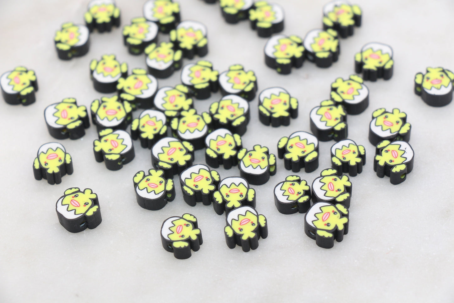 Duck Polymer Clay Beads, Kawaii Duck Clay Beads, Animal Themed Clay Beads, Jewelry Beads, Bracelet Beads #461