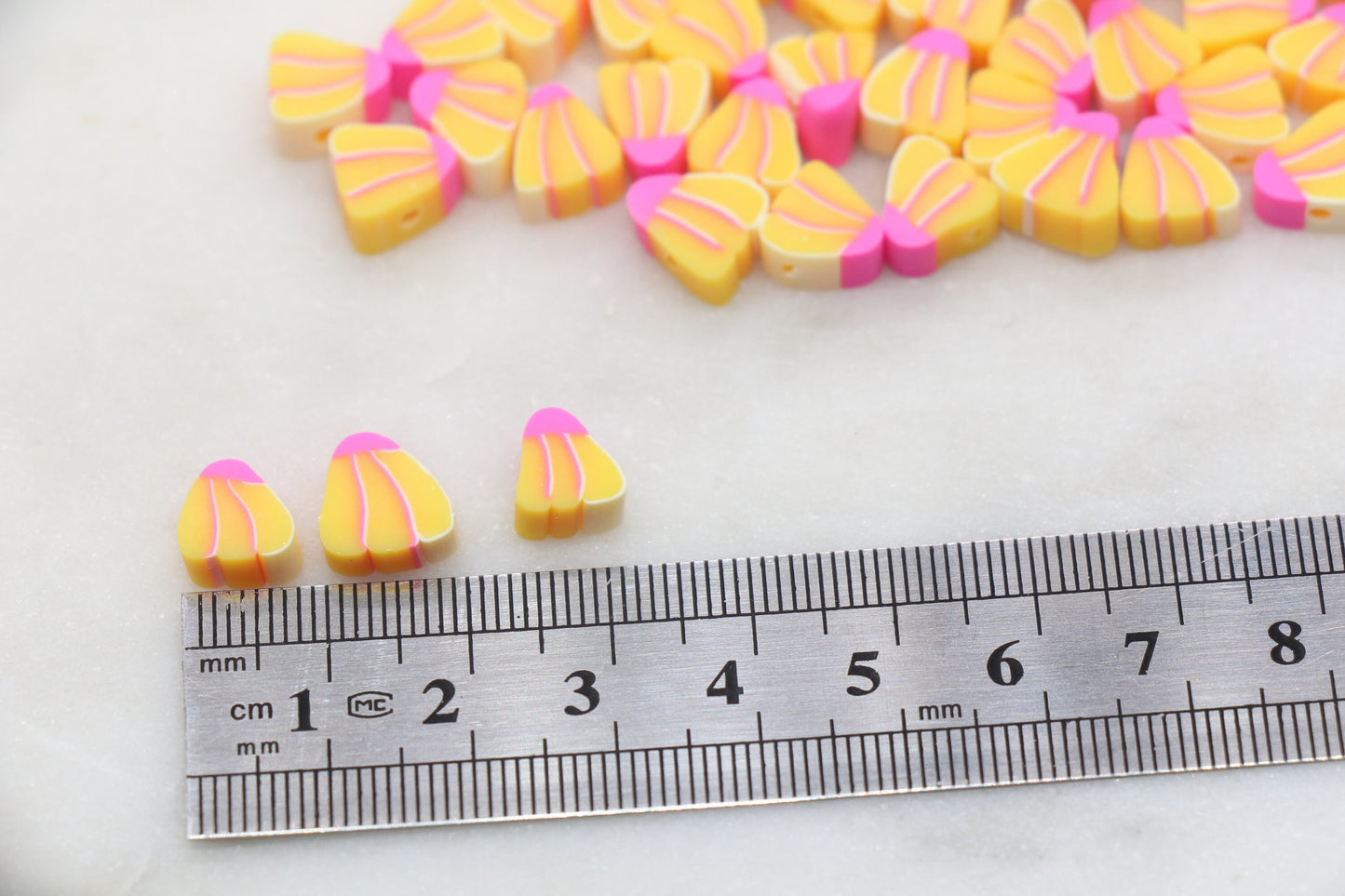 Banana Polymer Clay Beads, Bunch of Bananas Beads, Faux Fruit Clay Beads, Jewelry Beads, Bracelet Beads, Loose Polymer Clay Beads #464