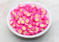 10mm pink citrus polymer clay beads, food clay charms for bracelets