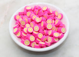 Pink Citrus Polymer Clay Beads, Citrus Fruit Beads, Pink Lemon Clay Beads, Bracelet Jewelry Beads, Loose Polymer Clay Beads #465