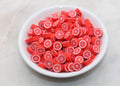 10mm red citrus polymer clay beads, food clay charms for bracelets
