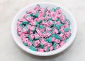 9mm pink watermelon polymer clay beads, fruit clay charms for bracelets