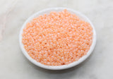 Creamy Glass Seed Beads, 4mm 6/0 Glass Round Seed Beads, Creamy Peachy Orange Seed Beads, Glossy Rocailles Beads, Beading Supplies #2075