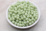 8mm Matte Green Round Beads, Acrylic Gumball Bead, Frosted Green Round Beads, Bubblegum Beads, Plastic Round Bead, Bead for Bracelet #654