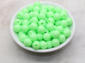12mm Bright Green Acrylic Gumball Beads