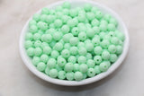8mm Mint Green Round Gumball Beads, Mint Acrylic Loose Beads, Bubblegum Beads, Chunky Beads, Smooth Round Beads, Jewelry Making Beads #313