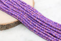 6mm purple flower print chunky heishi beads for bracelets and DIY jewelry