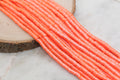 6mm bright orange shimmer heishi beads for bracelets and DIY jewelry