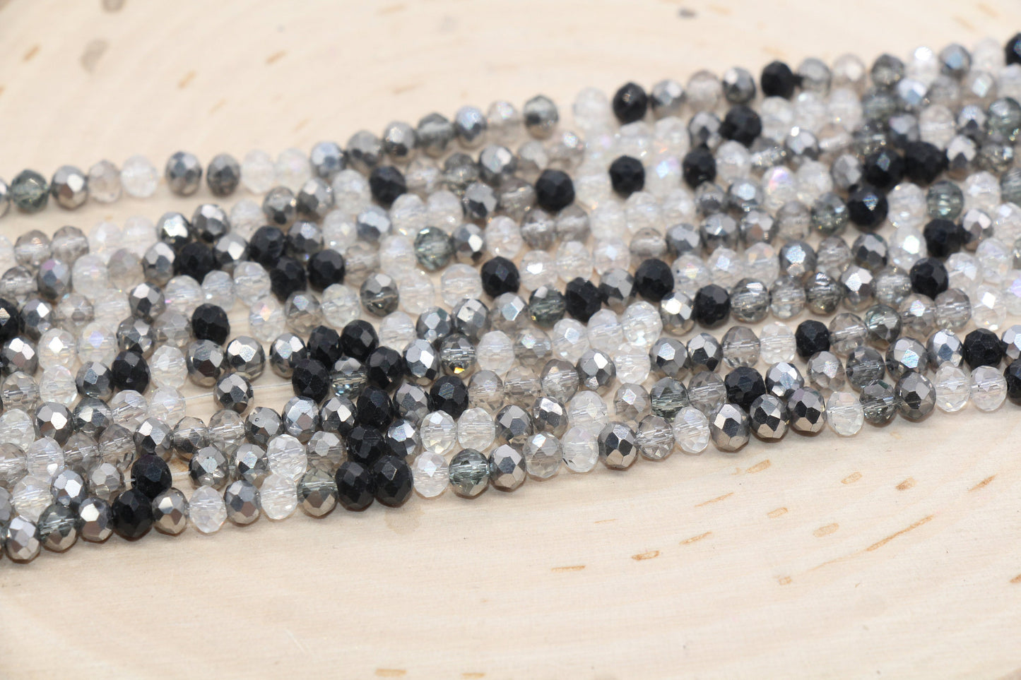 4mm Faceted Glass Beads, Mix Glass Seed Beads, Jewelry Making Beds, Bracelet Beads, Full Strand