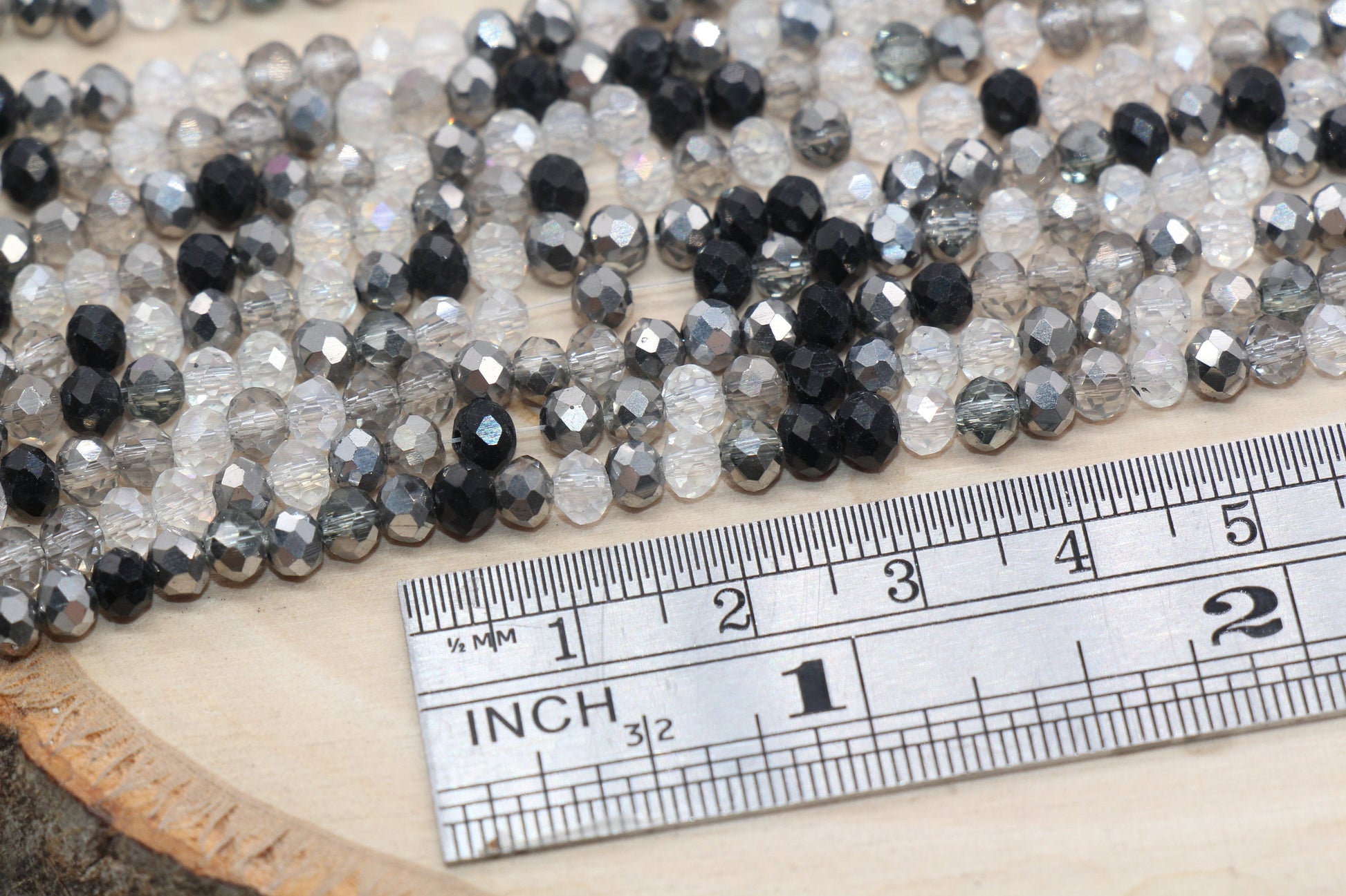 4mm Faceted Glass Beads, Mix Glass Seed Beads, Jewelry Making Beds, Bracelet Beads, Full Strand