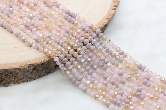 4mm Faceted Glass Beads, Mix Glass Seed Beads, Jewelry Making Beds, Bracelet Beads, Full Strand