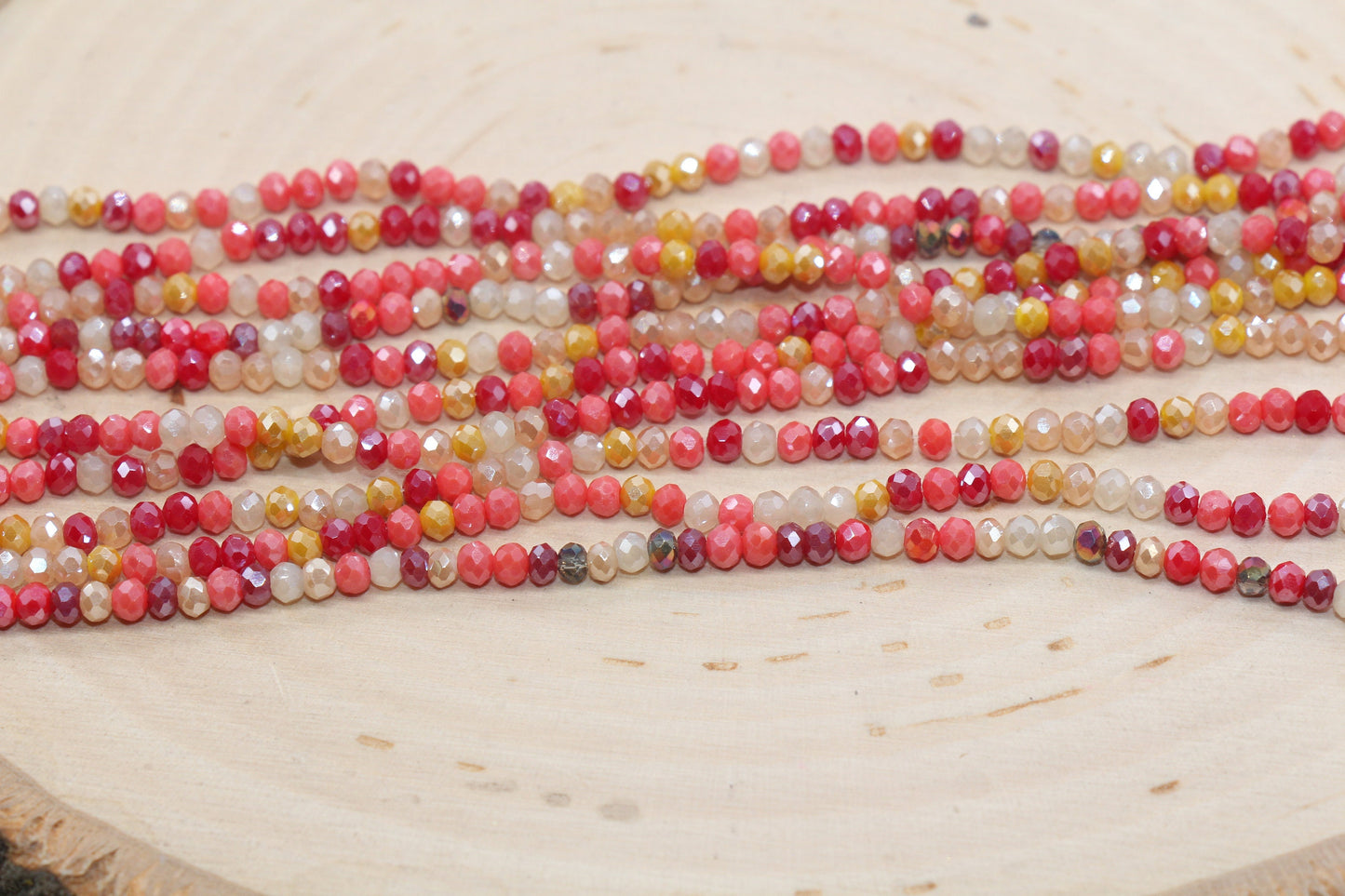 3mm Faceted Glass Beads, Mix Glass Seed Beads, Jewelry Making Beds, Bracelet Beads, Full Strand