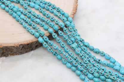 Skull Beads Howlite Beads, Skull Head Gemstone Beads, Bead for Bracelets, Skeleton Beads