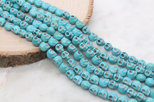 Skull Beads Howlite Beads, Skull Head Gemstone Beads, Bead for Bracelets, Skeleton Beads