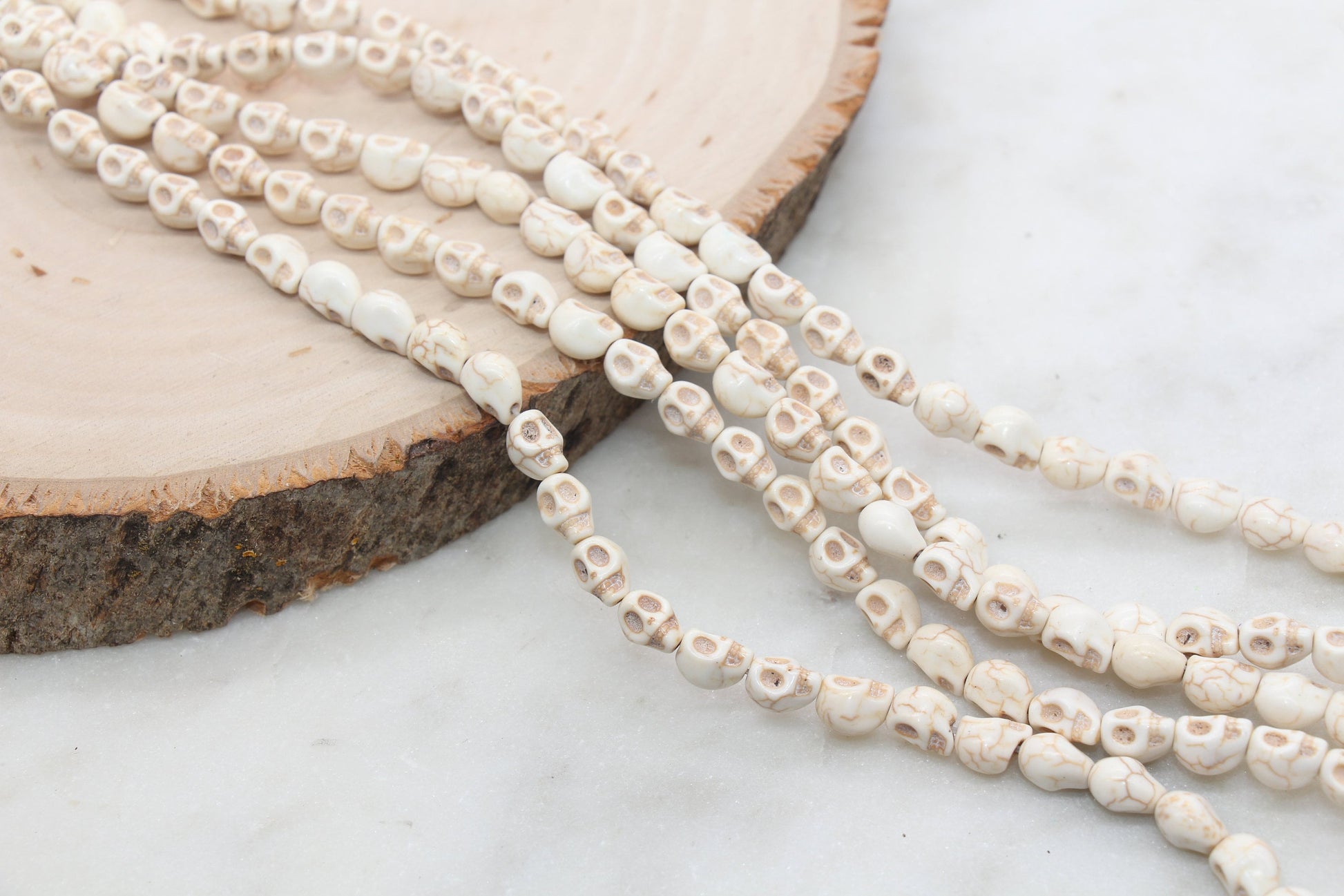 Skull Beads Howlite Beads, Skull Head Gemstone Beads, Bead for Bracelets, Skeleton Beads