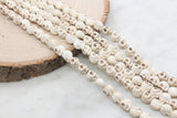 Skull Beads Howlite Beads, Skull Head Gemstone Beads, Bead for Bracelets, Skeleton Beads