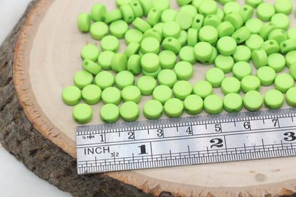 Green Round Beads, Acrylic Round Beads, Acrylic Spacer Beads, Green Round Beads, Acrylic Blank Round Beads, Size 7mm #3170