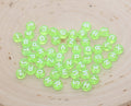 7mm Green Acrylic Letter Beads #3175